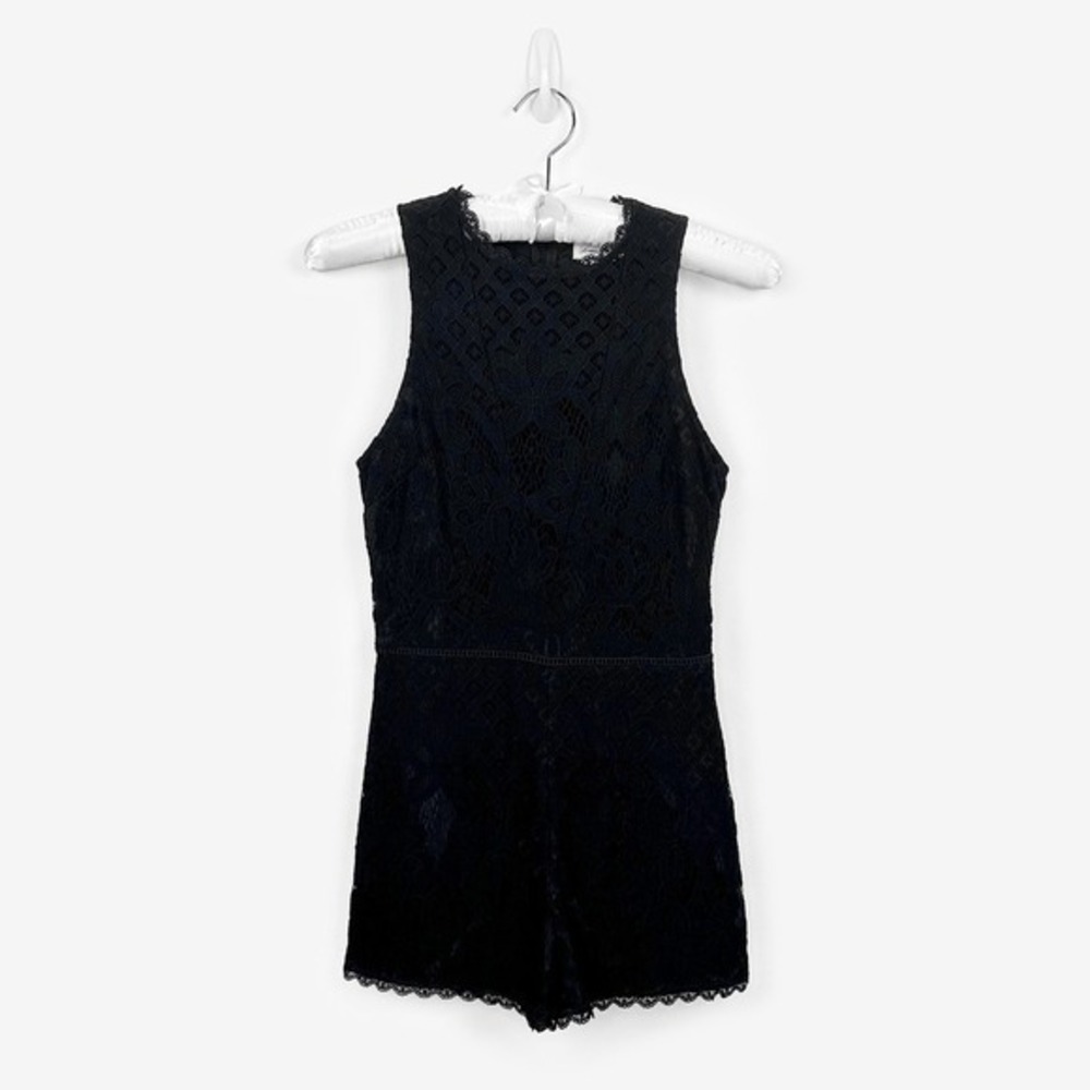Lovers and Friends Essie Romper Size S Black Lace Cocktail Party Night Out Event